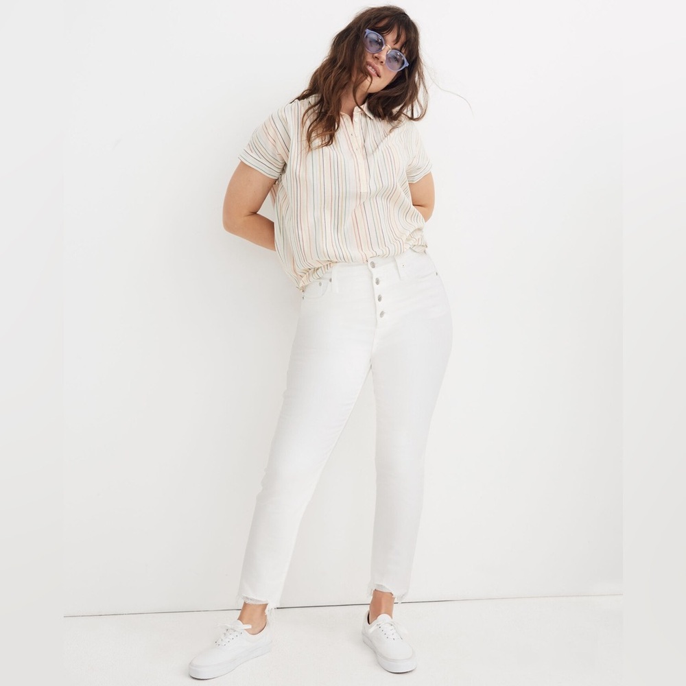 Madewell || White stretch High-Waisted skinny jeans size 30